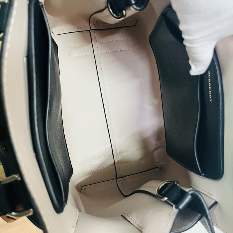 BURBERRY巴寶莉 BELT 燙金LOGO小牛皮斜背/手提兩用包-12