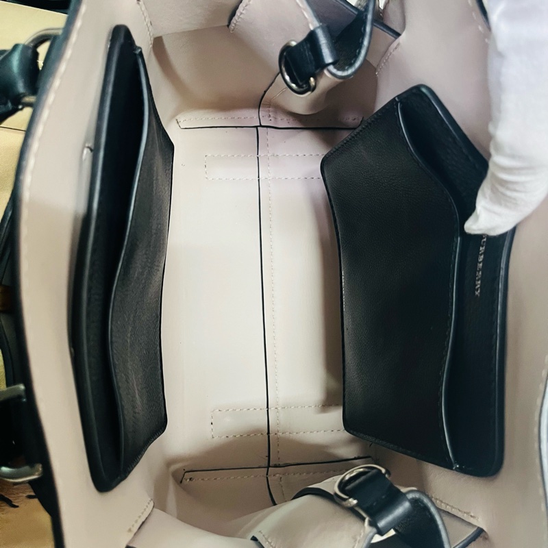 BURBERRY巴寶莉 BELT 燙金LOGO小牛皮斜背/手提兩用包-13