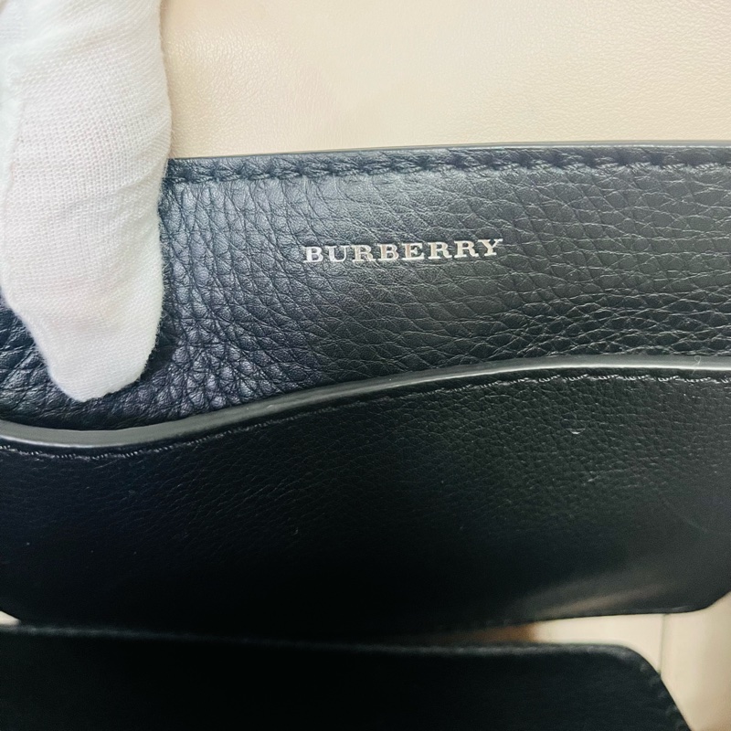 BURBERRY巴寶莉 BELT 燙金LOGO小牛皮斜背/手提兩用包-16