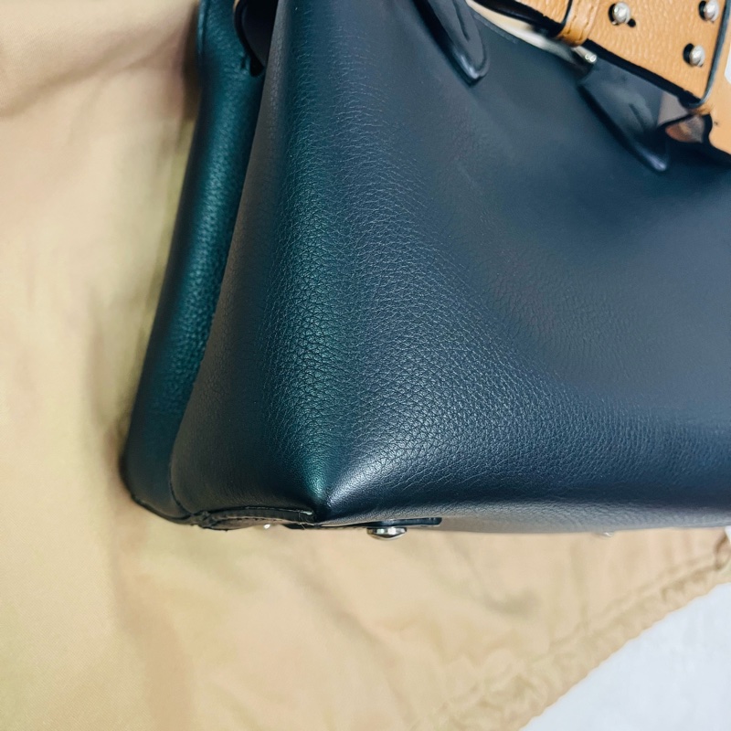 BURBERRY巴寶莉 BELT 燙金LOGO小牛皮斜背/手提兩用包-21