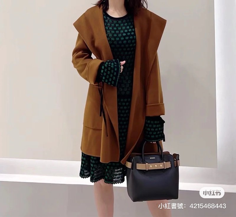 BURBERRY巴寶莉 BELT 燙金LOGO小牛皮斜背/手提兩用包-30