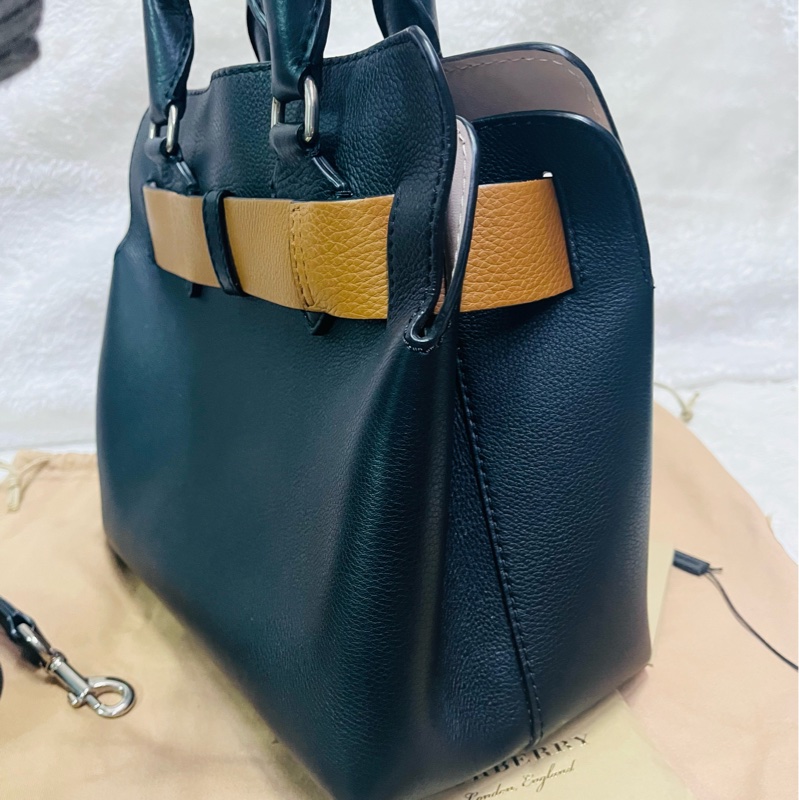 BURBERRY巴寶莉 BELT 燙金LOGO小牛皮斜背/手提兩用包-38