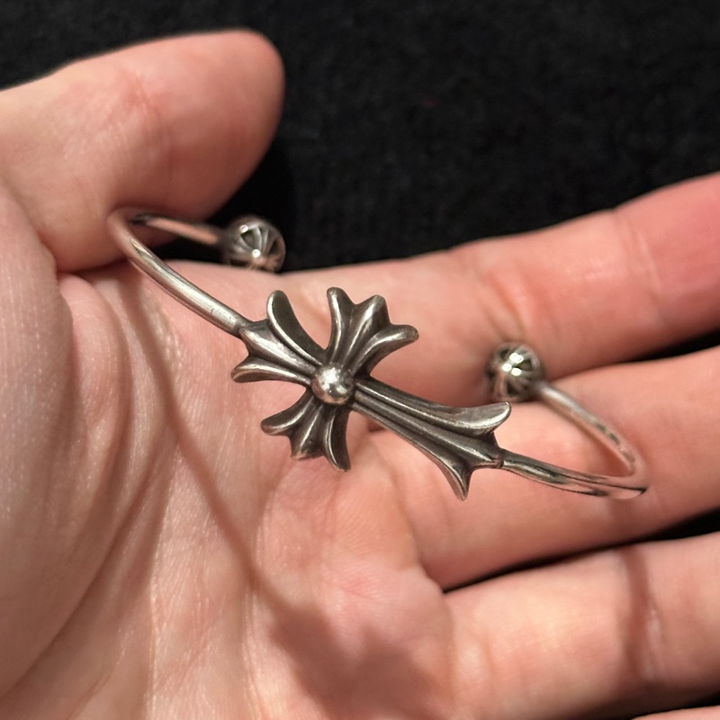 克羅心 Chrome hearts 手環 手鍊 半開 可調整 十字-5