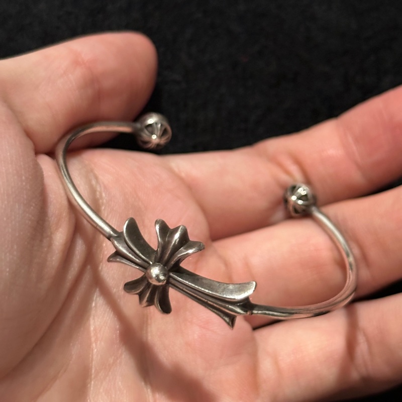 克羅心 Chrome hearts 手環 手鍊 半開 可調整 十字-6