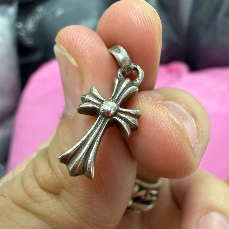 克羅心 Chrome hearts 十字 小 bbf 墜飾 吊墜-0