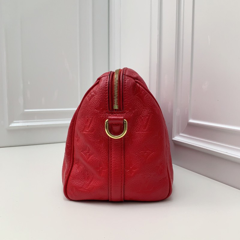 LV speedy25 全皮紅色手提包 肩背包-4