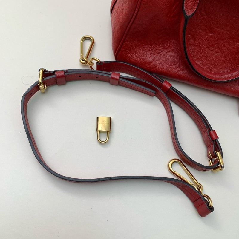 LV speedy25 全皮紅色手提包 肩背包-6