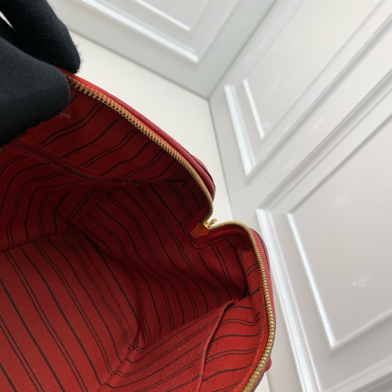 LV speedy25 全皮紅色手提包 肩背包-13