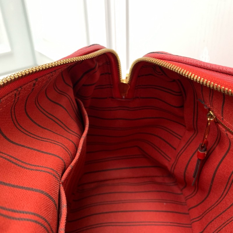 LV speedy25 全皮紅色手提包 肩背包-14