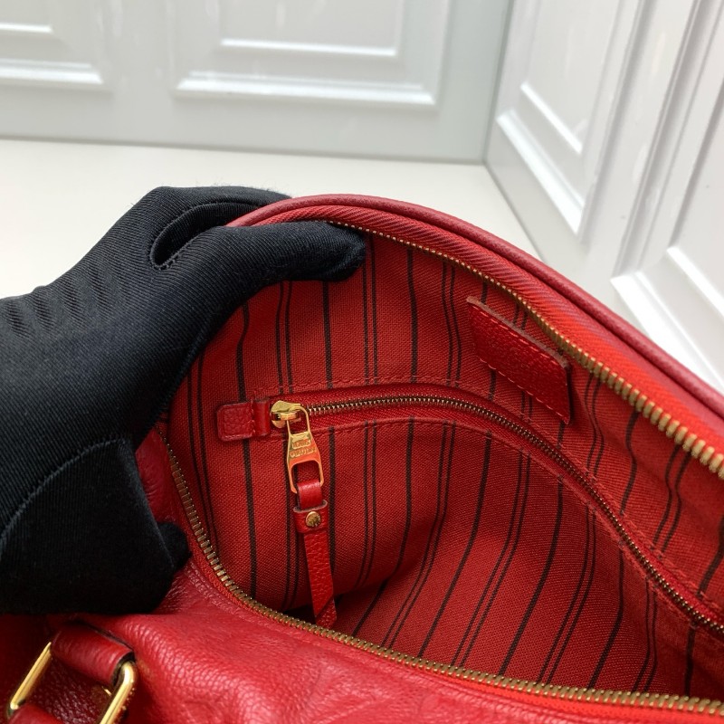 LV speedy25 全皮紅色手提包 肩背包-15
