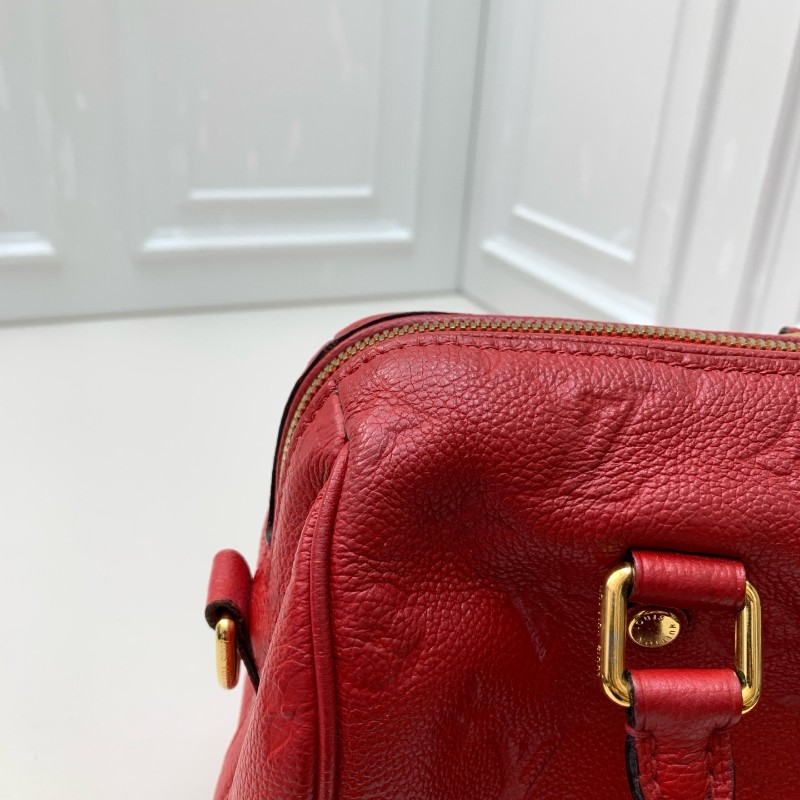 LV speedy25 全皮紅色手提包 肩背包-16