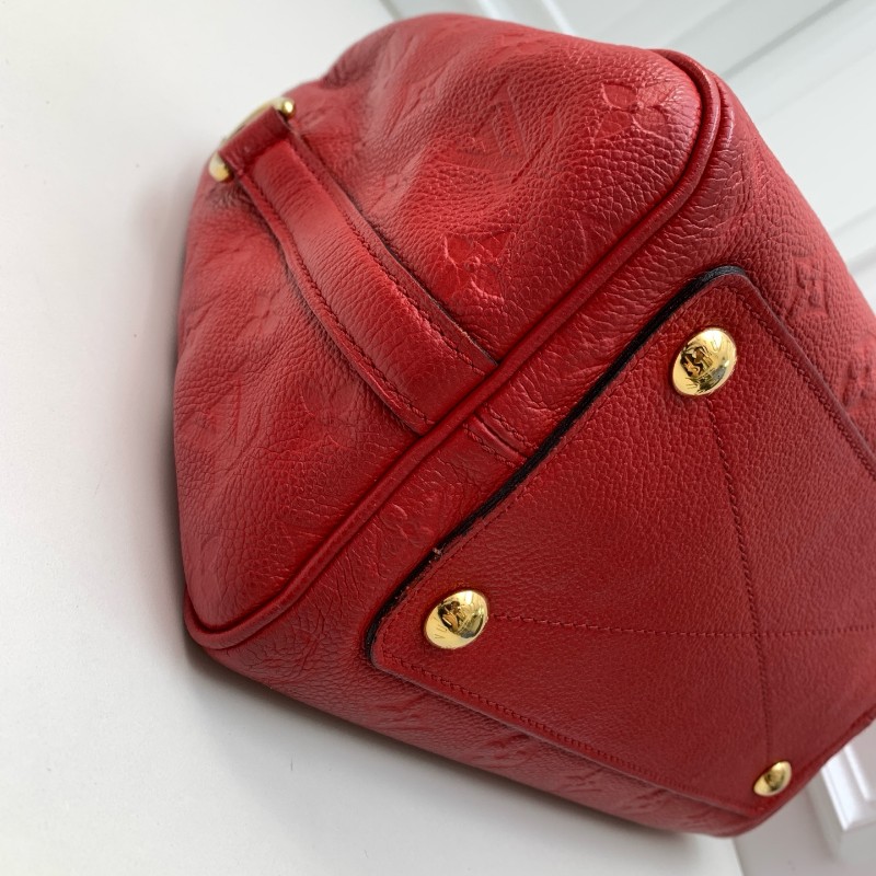 LV speedy25 全皮紅色手提包 肩背包-18