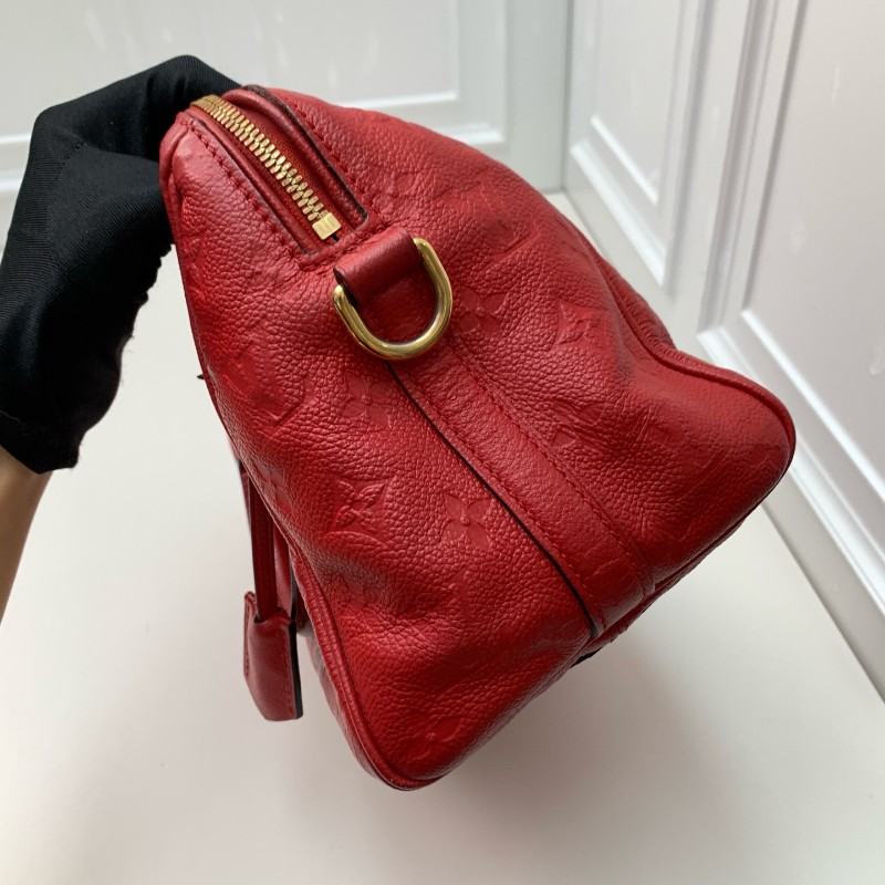 LV speedy25 全皮紅色手提包 肩背包-22