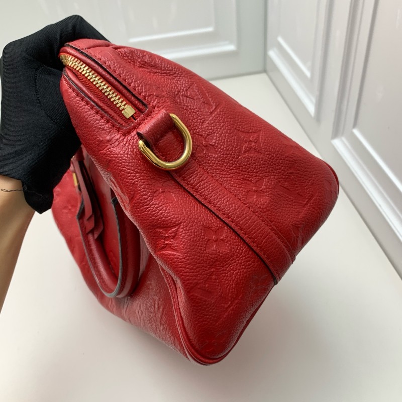LV speedy25 全皮紅色手提包 肩背包-24