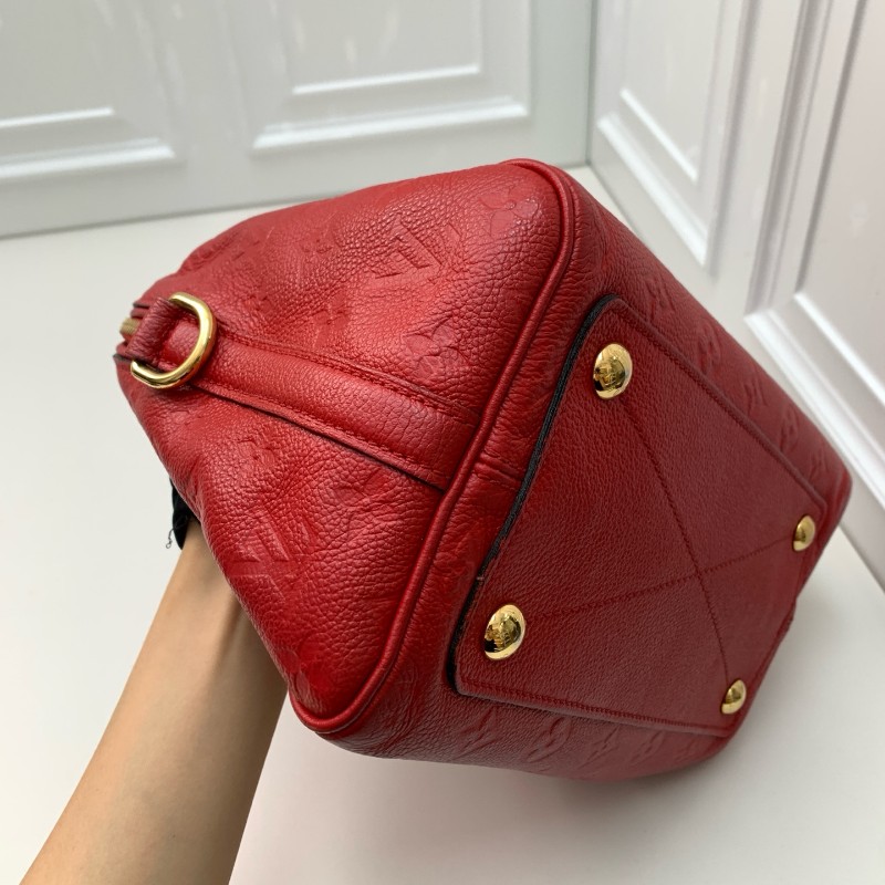 LV speedy25 全皮紅色手提包 肩背包-25