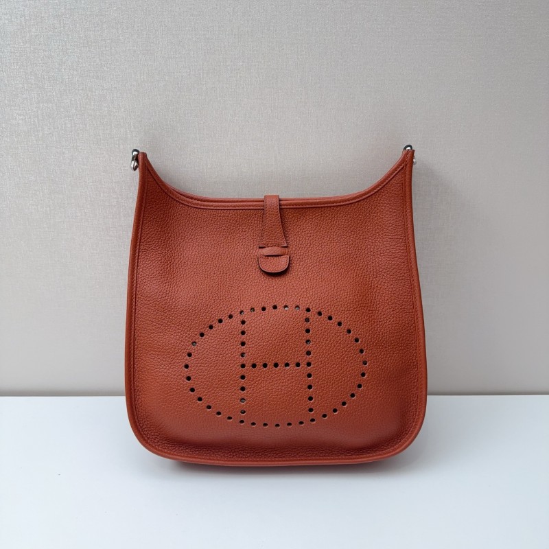 Hermes TC皮🐎Evelyne 29伊芙琳 6c焦糖南瓜色銀扣 Z刻-1