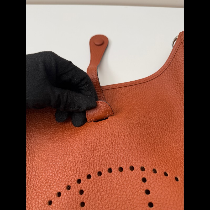 Hermes TC皮🐎Evelyne 29伊芙琳 6c焦糖南瓜色銀扣 Z刻-6
