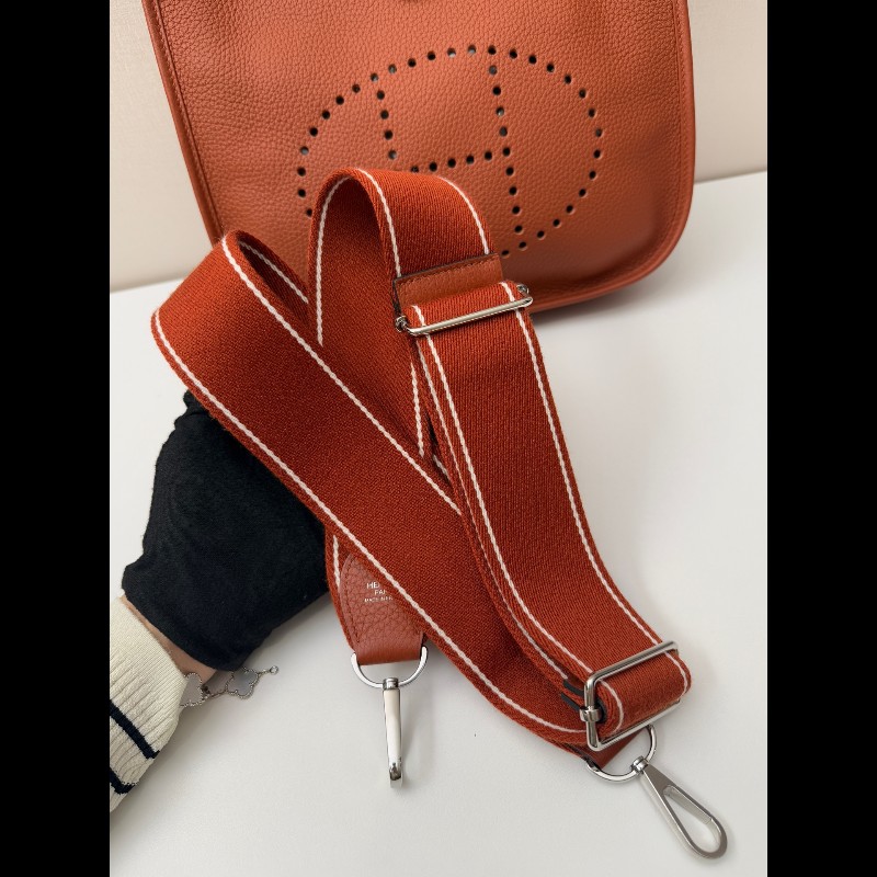 Hermes TC皮🐎Evelyne 29伊芙琳 6c焦糖南瓜色銀扣 Z刻-7