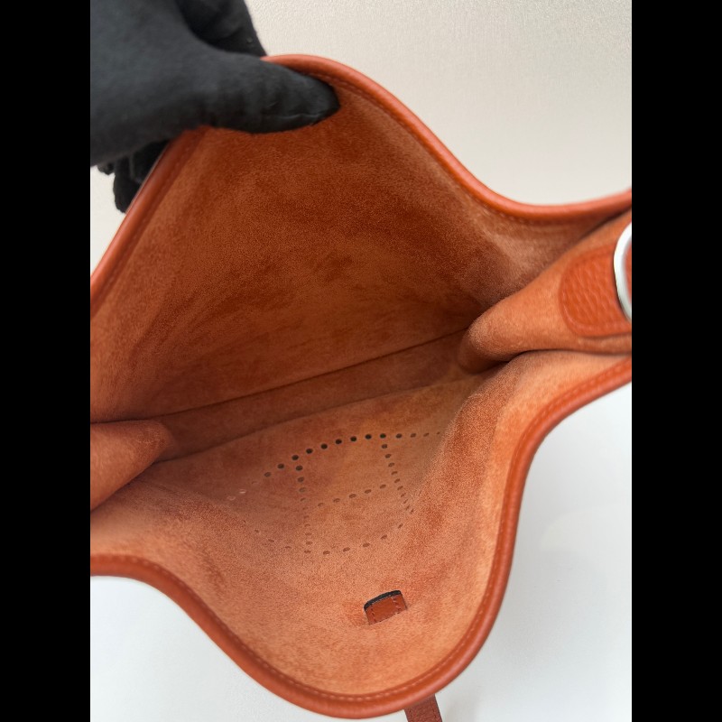 Hermes TC皮🐎Evelyne 29伊芙琳 6c焦糖南瓜色銀扣 Z刻-8