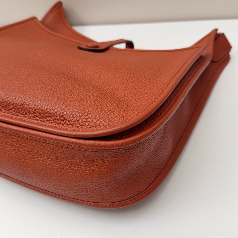 Hermes TC皮🐎Evelyne 29伊芙琳 6c焦糖南瓜色銀扣 Z刻-11