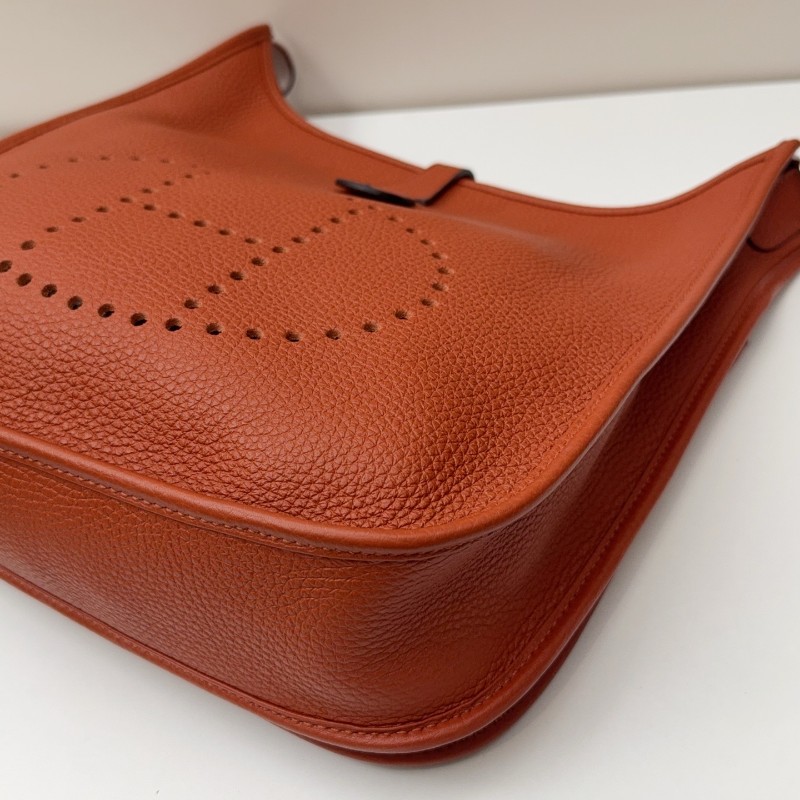Hermes TC皮🐎Evelyne 29伊芙琳 6c焦糖南瓜色銀扣 Z刻-13