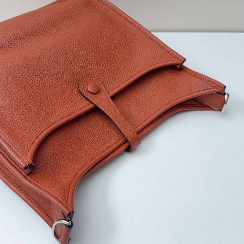 Hermes TC皮🐎Evelyne 29伊芙琳 6c焦糖南瓜色銀扣 Z刻-16