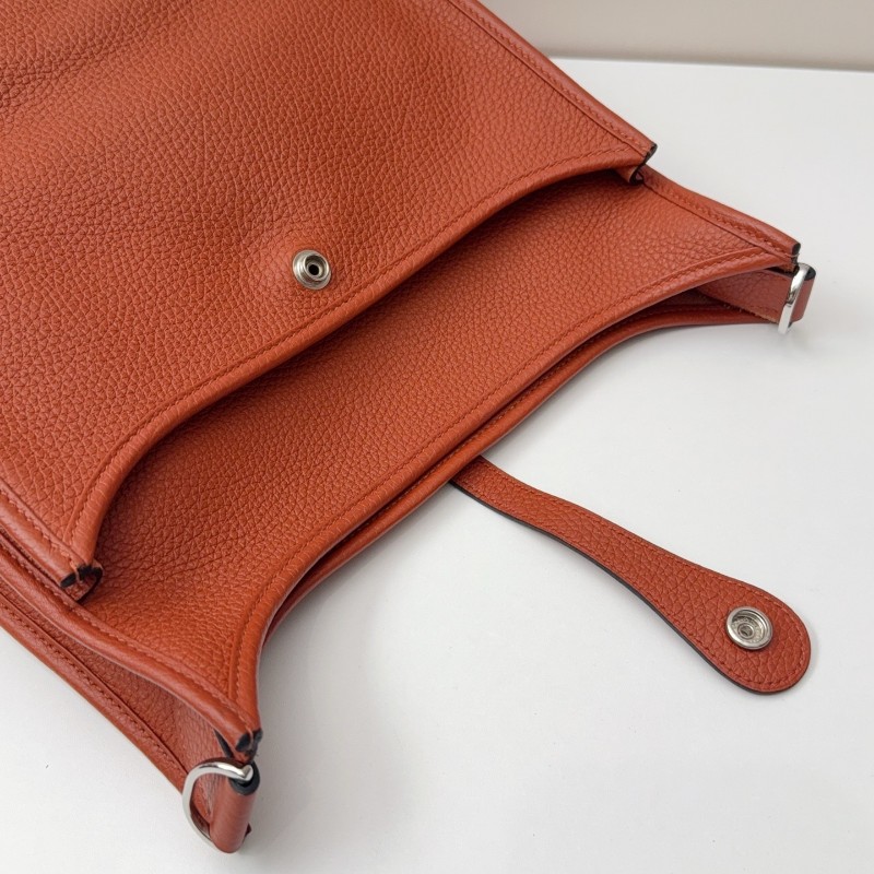 Hermes TC皮🐎Evelyne 29伊芙琳 6c焦糖南瓜色銀扣 Z刻-17