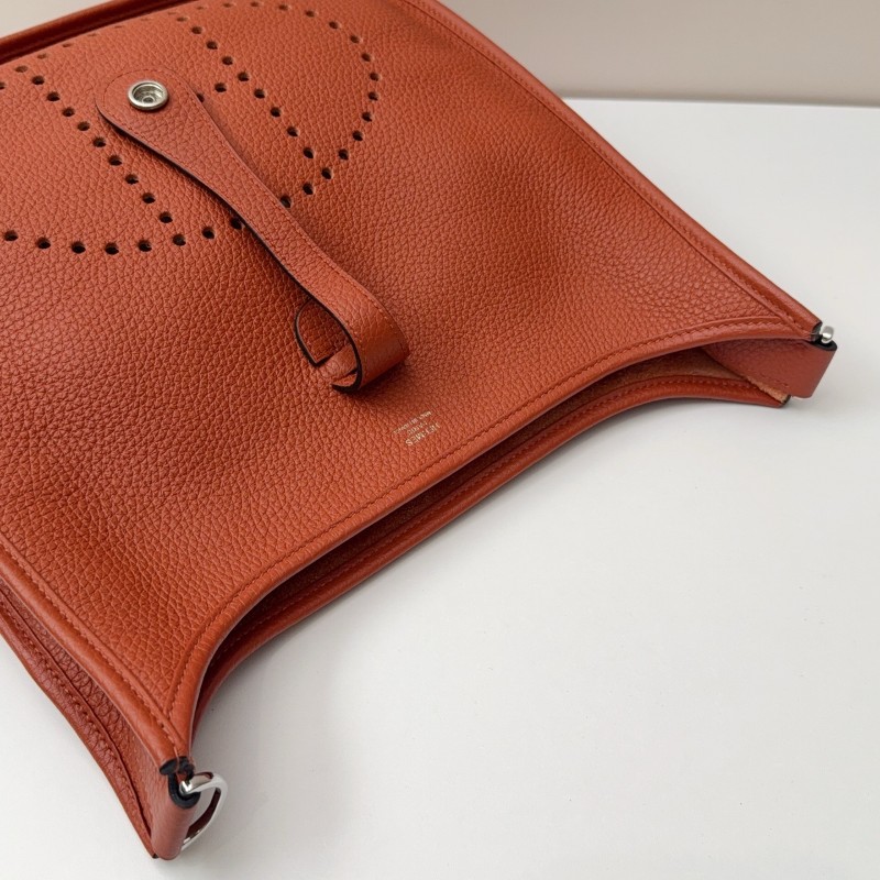 Hermes TC皮🐎Evelyne 29伊芙琳 6c焦糖南瓜色銀扣 Z刻-18