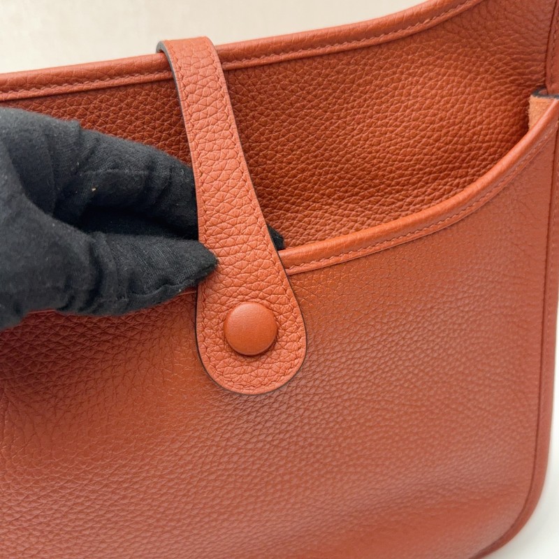 Hermes TC皮🐎Evelyne 29伊芙琳 6c焦糖南瓜色銀扣 Z刻-19