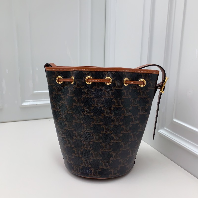 Celine凱旋門老花束口抽繩水桶包-1