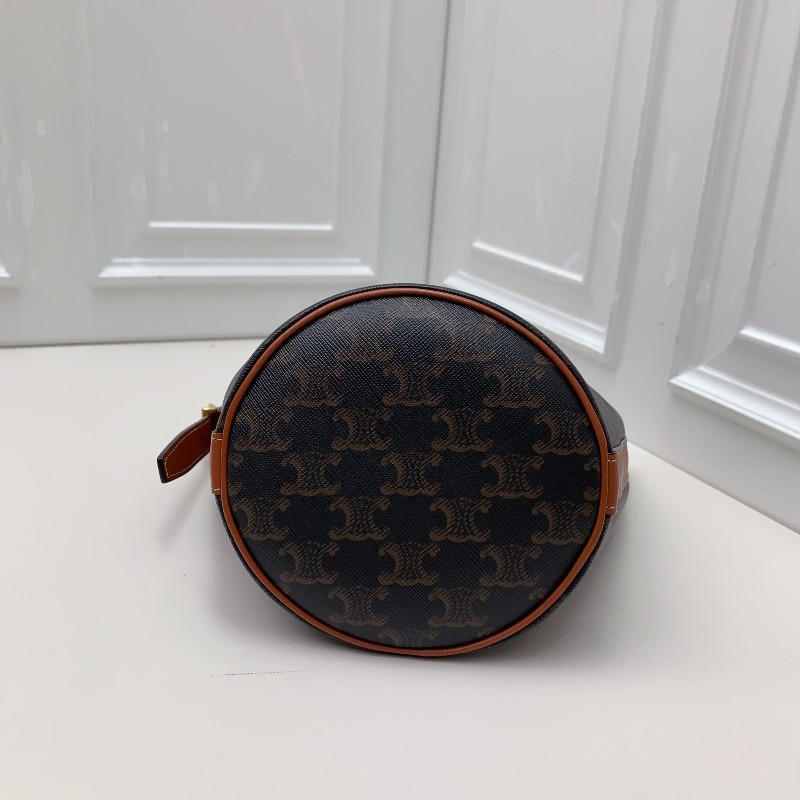 Celine凱旋門老花束口抽繩水桶包-4