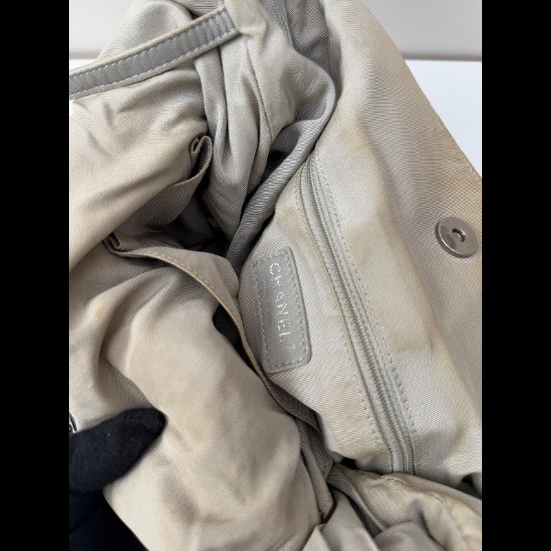 Chanel牛仔托特燒賣鏈條包 經典雙C刺繡 黑色牛仔-17