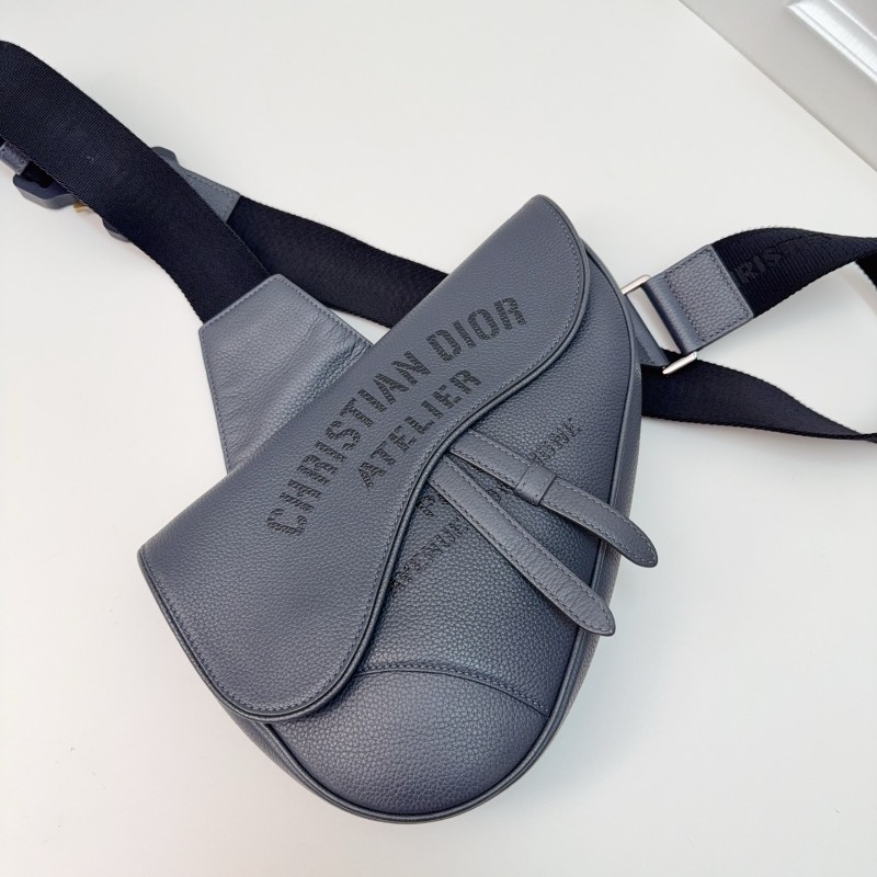 Dior Saddle 1947深灰色馬鞍包斜背包 牛皮-1