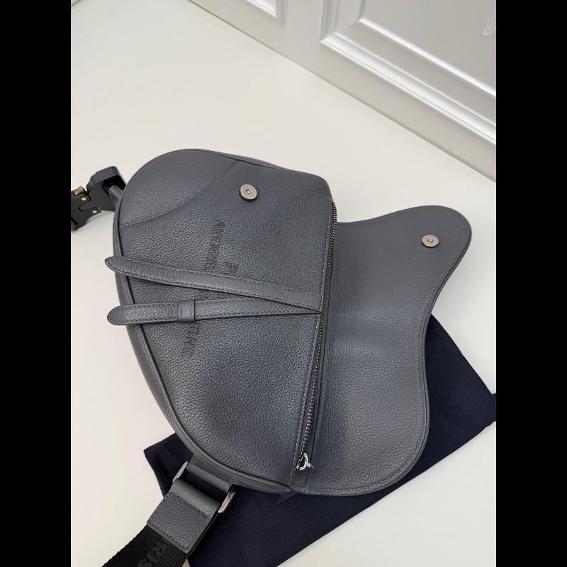 Dior Saddle 1947深灰色馬鞍包斜背包 牛皮-9