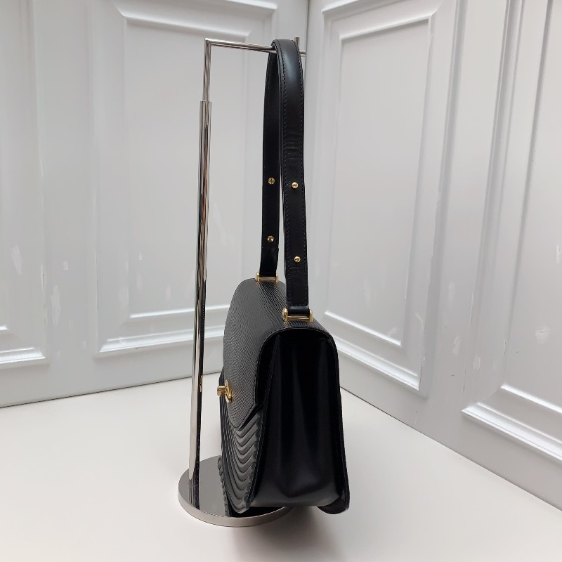 LV路易威登 經典中古水波紋黑色扇形兩用包 經典黑金配色 稀有款-2