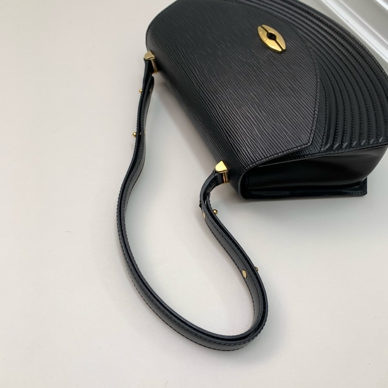 LV路易威登 經典中古水波紋黑色扇形兩用包 經典黑金配色 稀有款-5