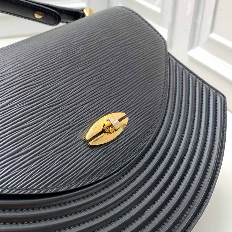 LV路易威登 經典中古水波紋黑色扇形兩用包 經典黑金配色 稀有款-8