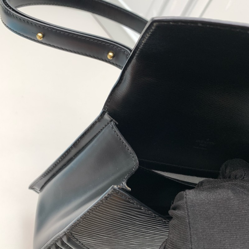 LV路易威登 經典中古水波紋黑色扇形兩用包 經典黑金配色 稀有款-10