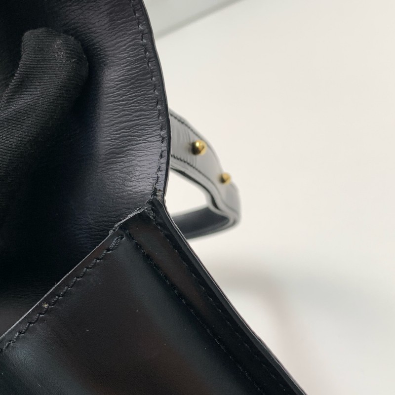 LV路易威登 經典中古水波紋黑色扇形兩用包 經典黑金配色 稀有款-13