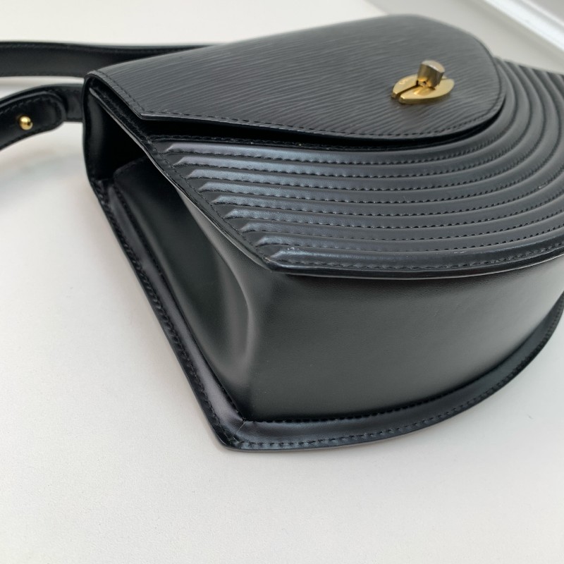 LV路易威登 經典中古水波紋黑色扇形兩用包 經典黑金配色 稀有款-22