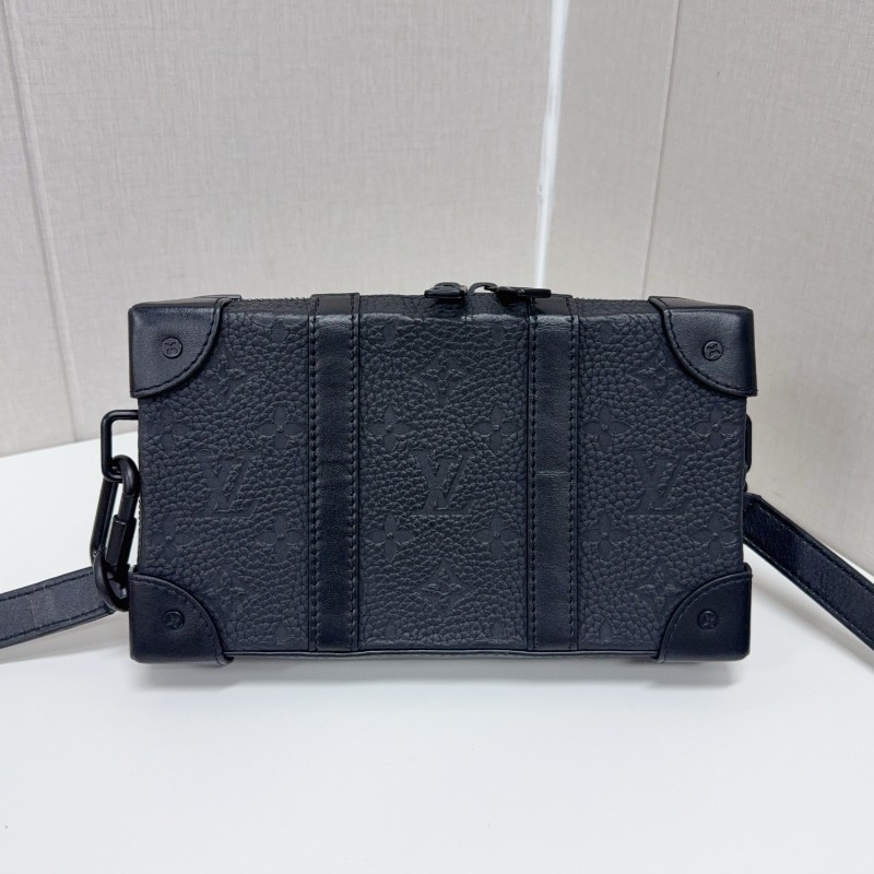 LV Soft Trunk Wallet黑武士全皮印花盒子包黑色牛皮壓紋 晶片-0