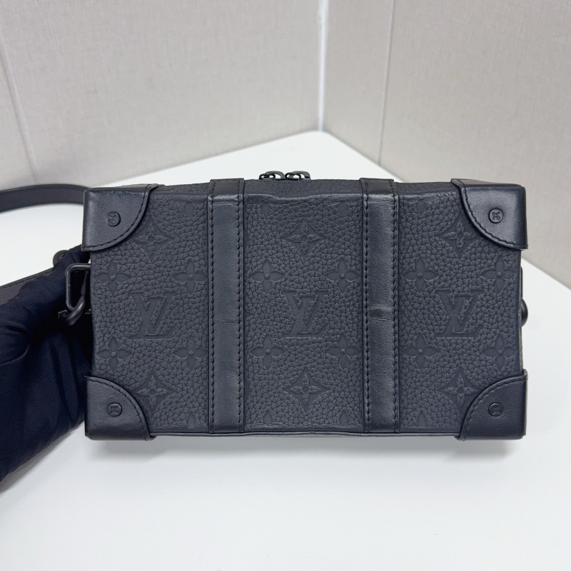 LV Soft Trunk Wallet黑武士全皮印花盒子包黑色牛皮壓紋 晶片-1