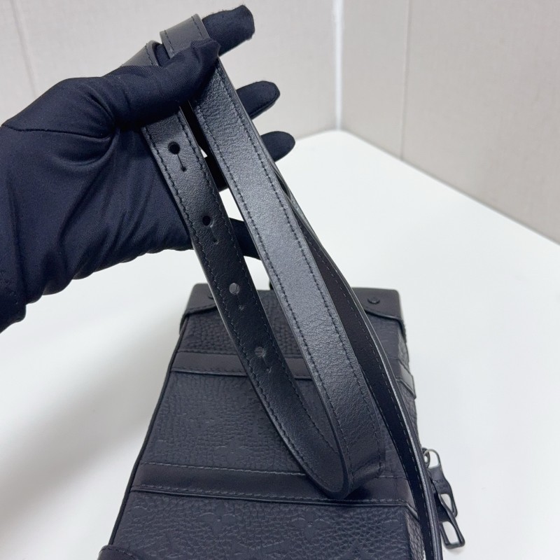 LV Soft Trunk Wallet黑武士全皮印花盒子包黑色牛皮壓紋 晶片-22