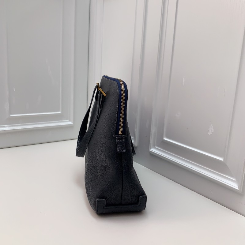 Hermes中古保齡球公文包藏藍色框E刻-2