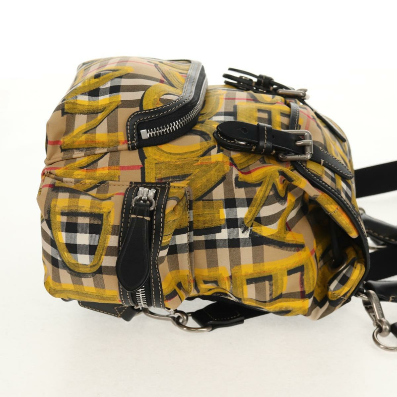 【日本直送】BURBERRY Nova Check Graffiti Backpack Canvas Beige Auth 154919V-3