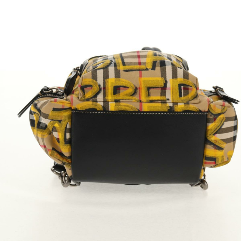 【日本直送】BURBERRY Nova Check Graffiti Backpack Canvas Beige Auth 154919V-4