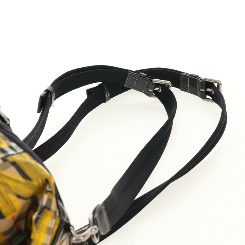 【日本直送】BURBERRY Nova Check Graffiti Backpack Canvas Beige Auth 154919V-15