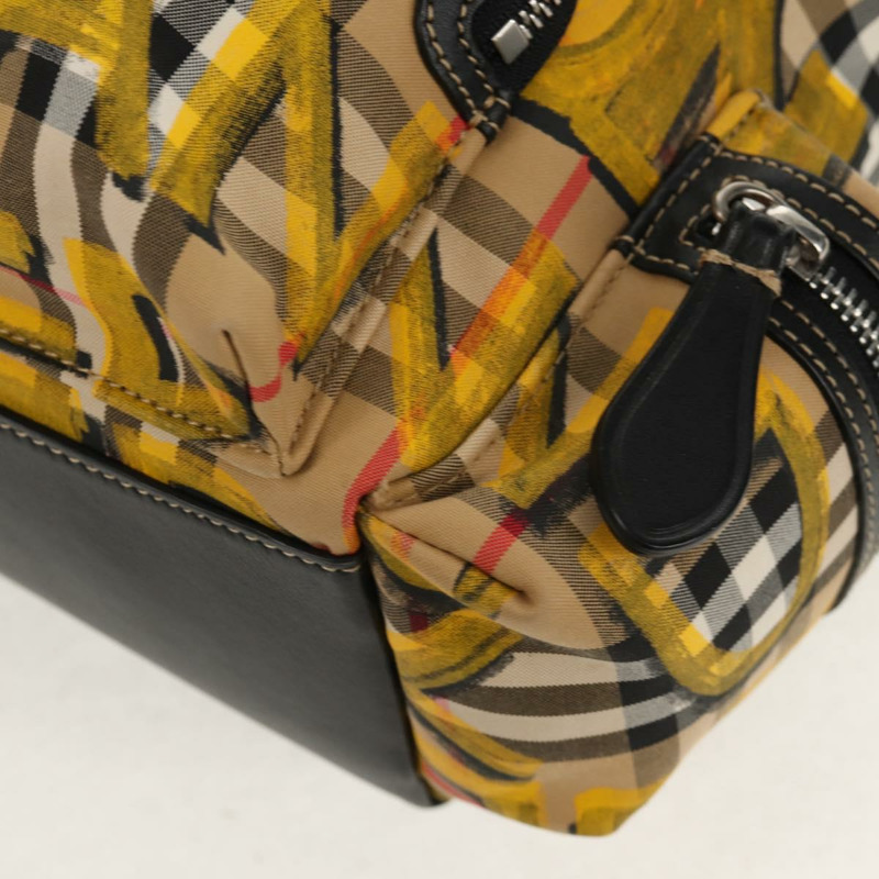 【日本直送】BURBERRY Nova Check Graffiti Backpack Canvas Beige Auth 154919V-17