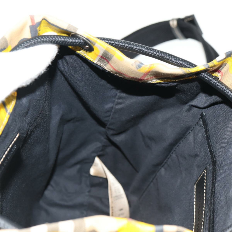 【日本直送】BURBERRY Nova Check Graffiti Backpack Canvas Beige Auth 154919V-25