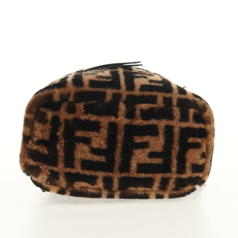 【日本直送】FENDI Zucca帆布Zainomini雙肩包 棕色 黑色 金色 正品 154921SAM-4